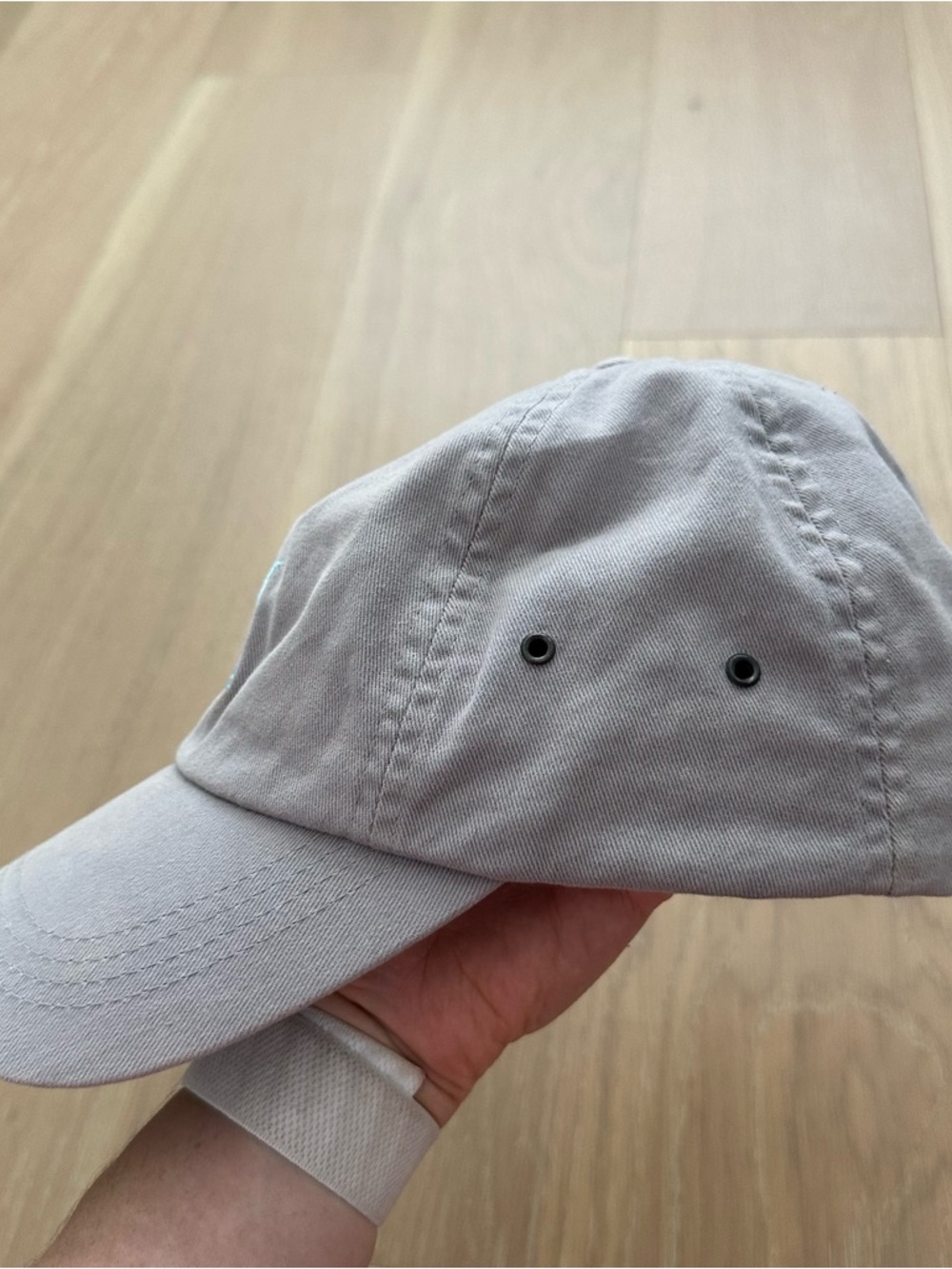 Peter Millar Hat Ball Cap Dad Hat Gray Light Blue Logo Mens Accessories - Picture 6 of 7